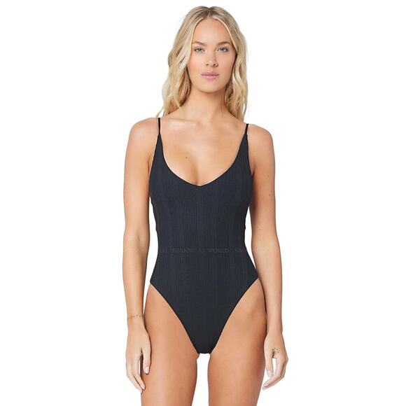 L Space PTGIMC22 Gianna One Piece Swimsuit Black Size Large NWT - Picture 1 of 11